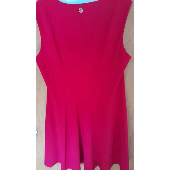 Tommy Hlfiger Sleeveless Aline Red Dress Womens 20 Back Zipper Knee Length - Picture 4 of 16